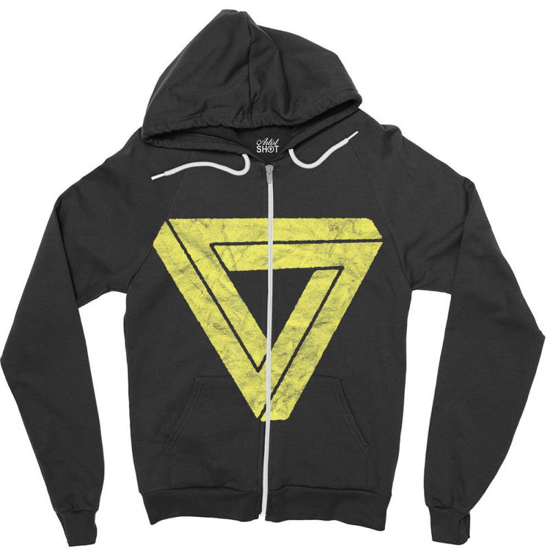 Impossible Geometry Futuristic Distressed Multi Tr Zipper Hoodie by ewubea | Artistshot