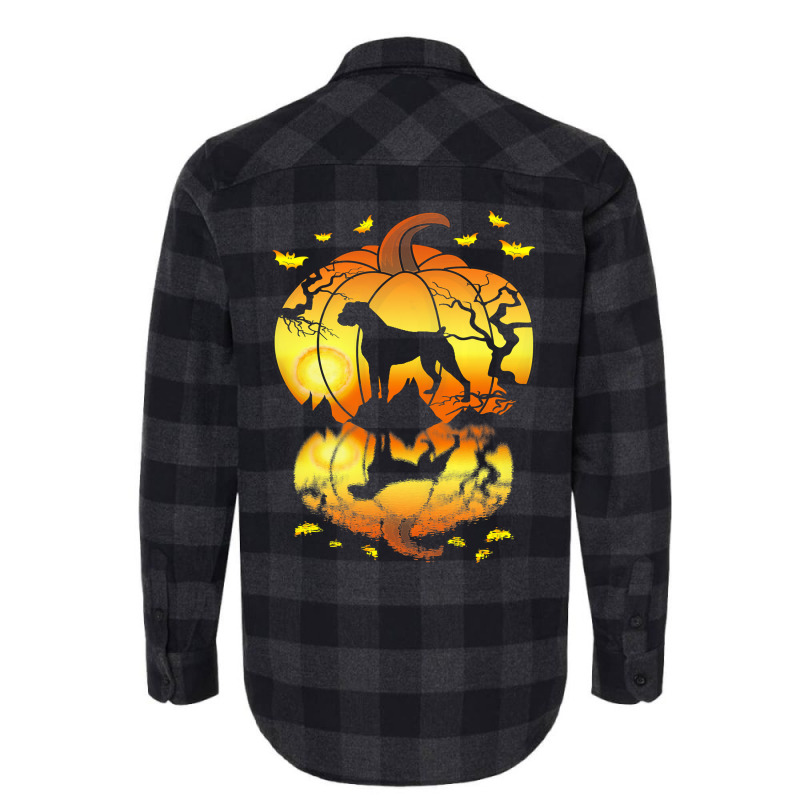 Boxer Dog Water Reflection In A Pumpkin Halloween  Flannel Shirt | Artistshot