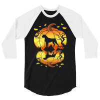 Boxer Dog Water Reflection In A Pumpkin Halloween  3/4 Sleeve Shirt | Artistshot