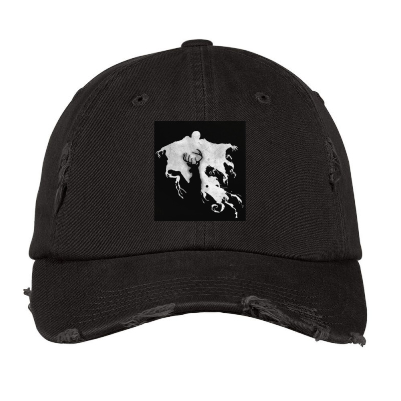 Black Floating Soul Wizard Reindeer Magic Silhouet Vintage Cap by caplessoroan | Artistshot