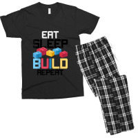 Funny Eat Sleep Build Gift Men Women Cool Blocks B Men's T-shirt Pajama Set | Artistshot