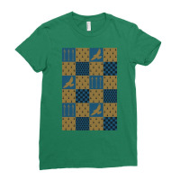 Blue And Yellow Bird Pattern Ladies Fitted T-shirt | Artistshot