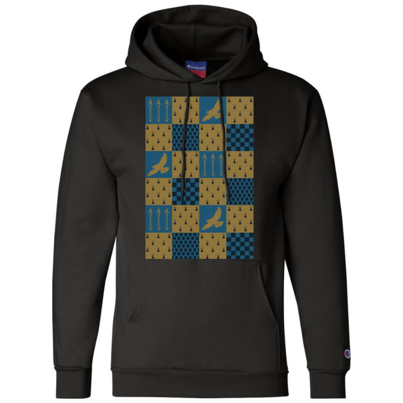 Blue And Yellow Bird Pattern Champion Hoodie by laphammerlox | Artistshot