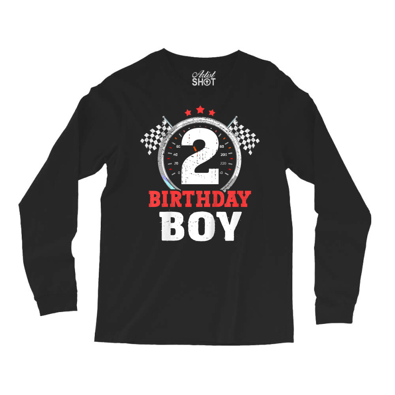 Kids Birthday Boy 2 Two Race Car 2nd Birthday Raci Long Sleeve Shirts | Artistshot