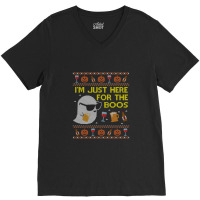 Funny Here For The Boos Sweatshirt Ugly Halloween  V-neck Tee | Artistshot