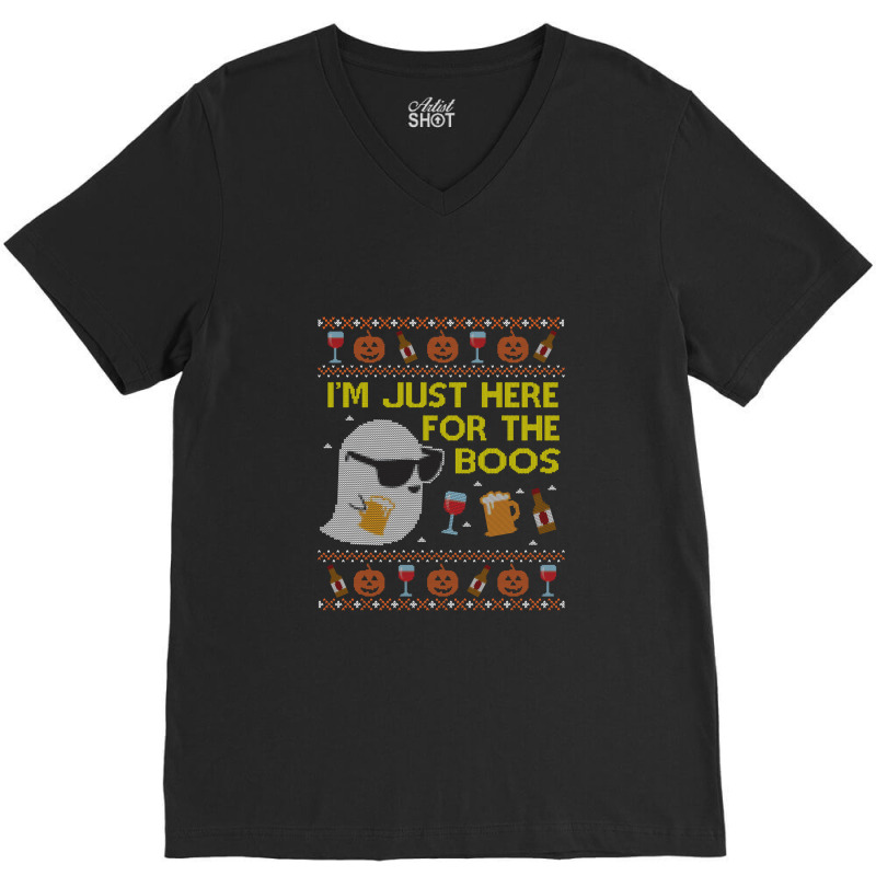 Funny Here For The Boos Sweatshirt Ugly Halloween  V-neck Tee | Artistshot