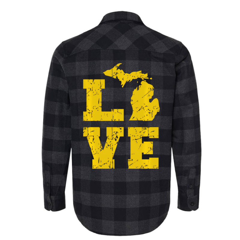 Michigan Love Mi Vintage Sweatshirt Flannel Shirt | Artistshot