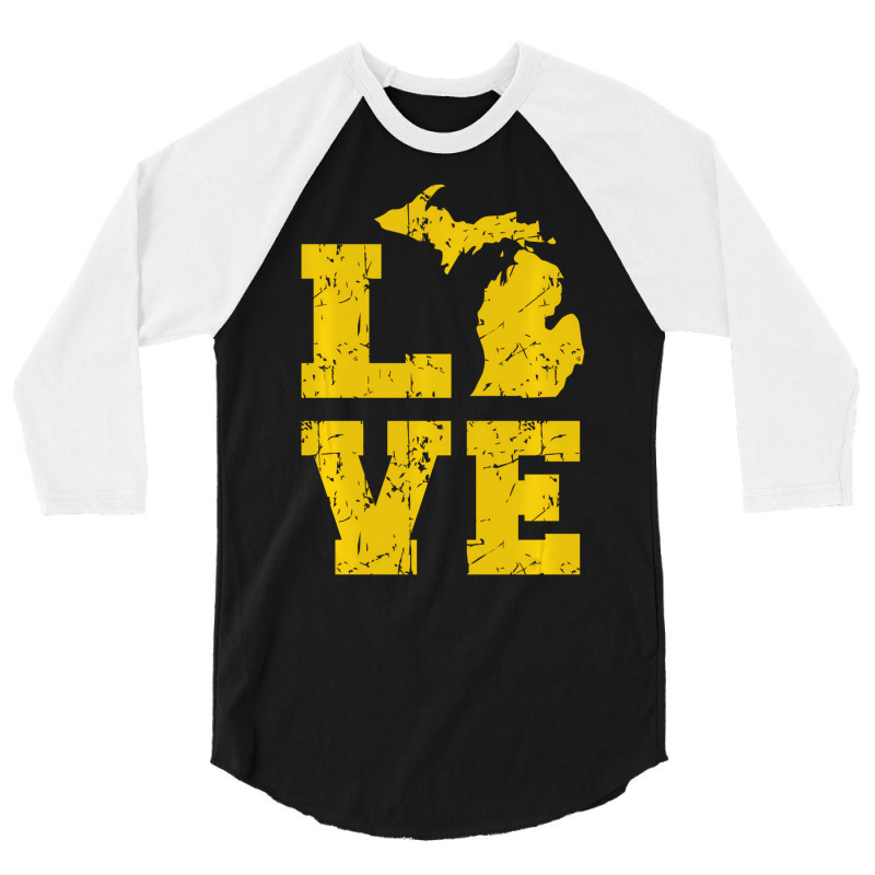 Michigan Love Mi Vintage Sweatshirt 3/4 Sleeve Shirt | Artistshot