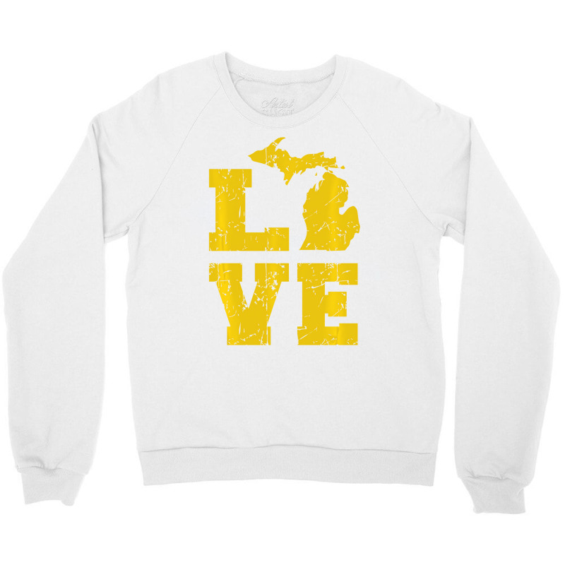 Michigan Love Mi Vintage Sweatshirt Crewneck Sweatshirt | Artistshot