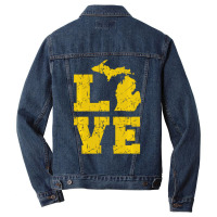 Michigan Love Mi Vintage Sweatshirt Men Denim Jacket | Artistshot