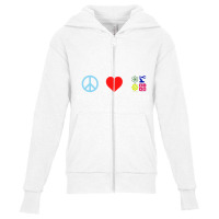 Peace Love Stem Science Technology Engineering Mat Youth Zipper Hoodie | Artistshot