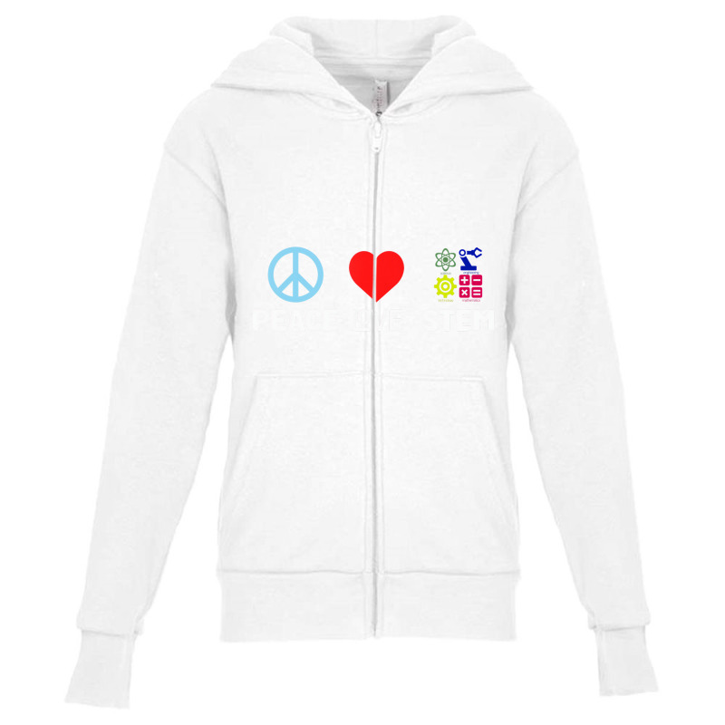 Peace Love Stem Science Technology Engineering Mat Youth Zipper Hoodie | Artistshot