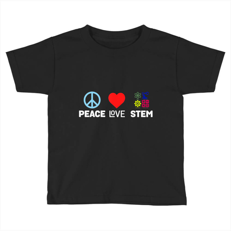 Peace Love Stem Science Technology Engineering Mat Toddler T-shirt | Artistshot