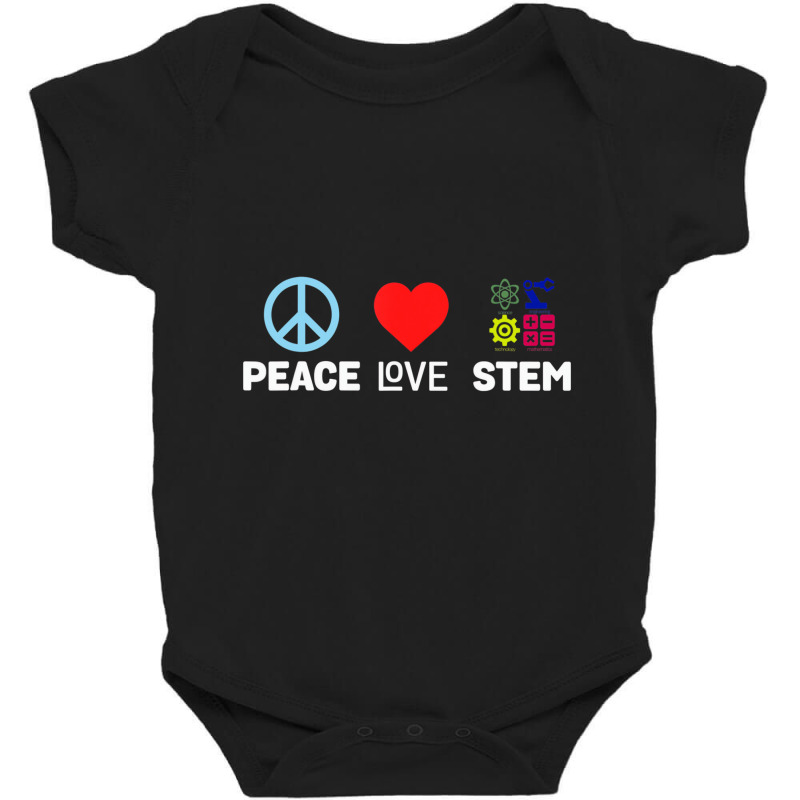 Peace Love Stem Science Technology Engineering Mat Baby Bodysuit | Artistshot