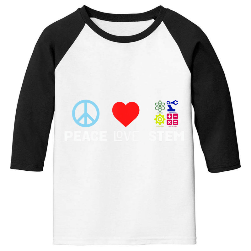 Peace Love Stem Science Technology Engineering Mat Youth 3/4 Sleeve | Artistshot