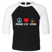 Peace Love Stem Science Technology Engineering Mat Toddler 3/4 Sleeve Tee | Artistshot