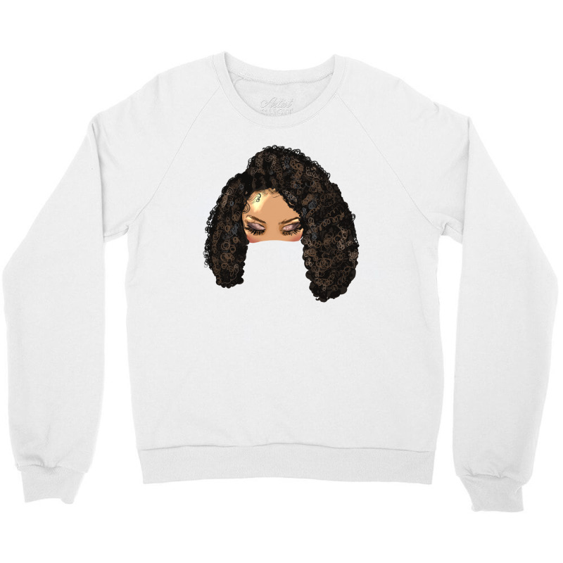 Afro Messy Bun Light Skin Natural Hair Crewneck Sweatshirt | Artistshot