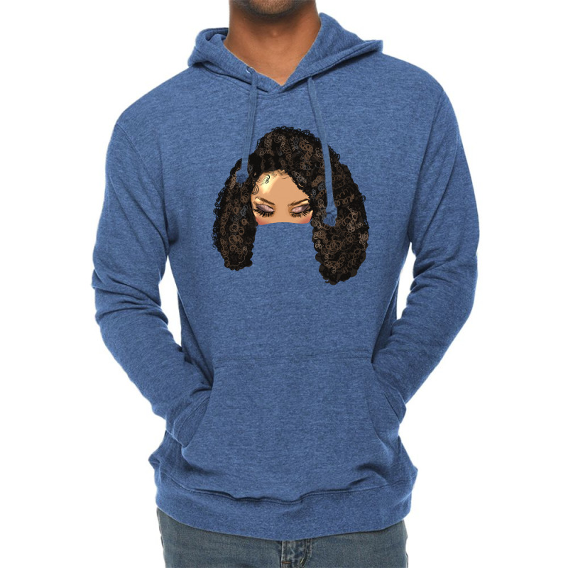 Afro Messy Bun Light Skin Natural Hair Lightweight Hoodie | Artistshot