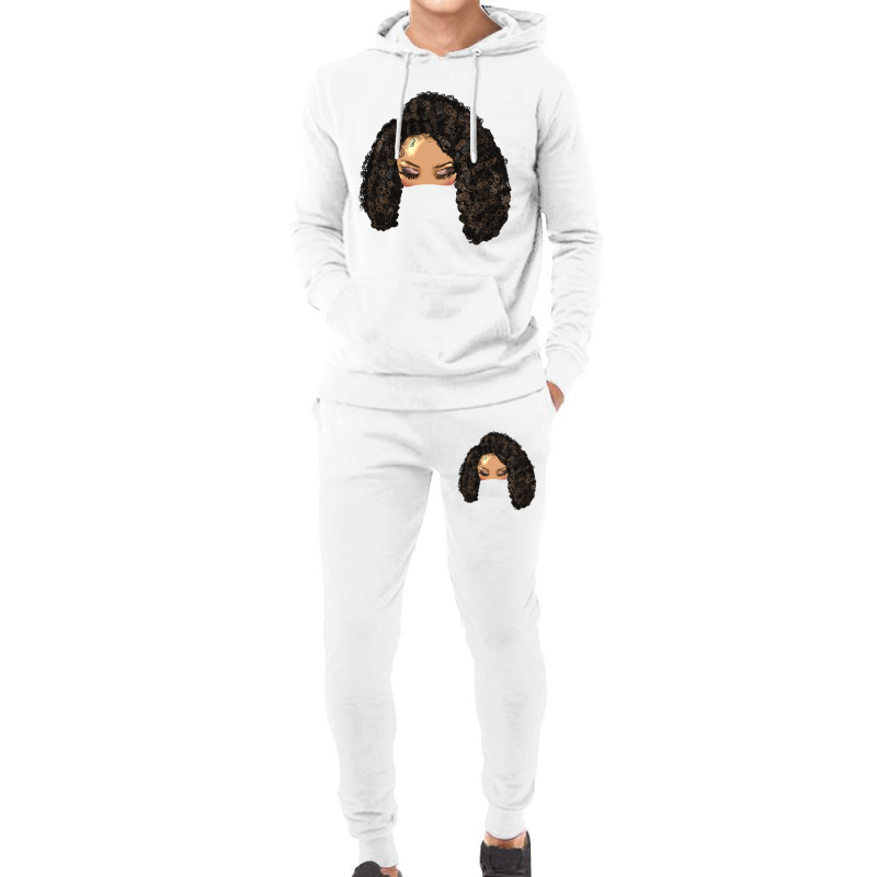 Afro Messy Bun Light Skin Natural Hair Hoodie & Jogger Set | Artistshot