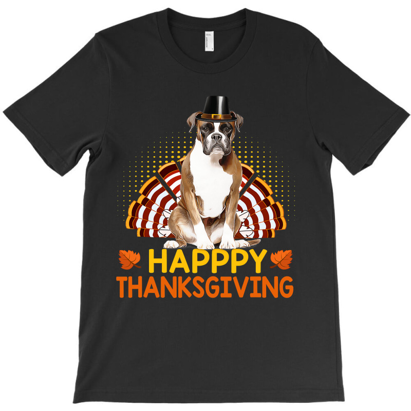 Boxer Happy Thanksgiving Funny Boxer Dog Pilgrim T T-shirt | Artistshot