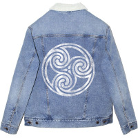 Irish Celtic Knot Vintage Ireland Spiral Triskele Unisex Sherpa-lined Denim Jacket | Artistshot