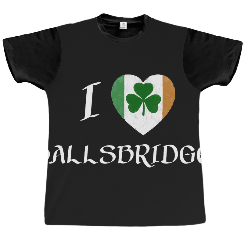 I Love Ballsbridge Ireland Flag Heart Shamrock Graphic T-shirt | Artistshot