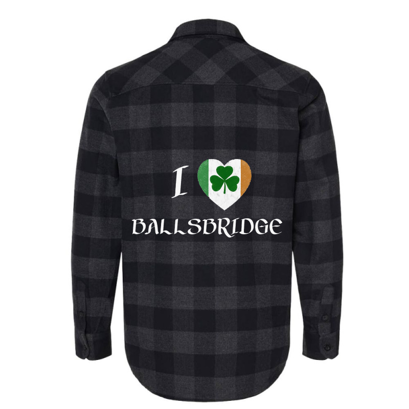 I Love Ballsbridge Ireland Flag Heart Shamrock Flannel Shirt | Artistshot