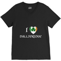 I Love Ballsbridge Ireland Flag Heart Shamrock V-neck Tee | Artistshot