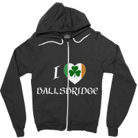 I Love Ballsbridge Ireland Flag Heart Shamrock Zipper Hoodie | Artistshot