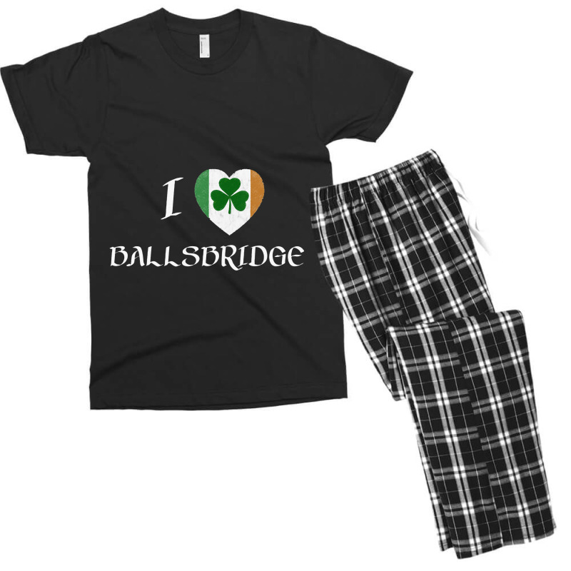 I Love Ballsbridge Ireland Flag Heart Shamrock Men's T-shirt Pajama Set | Artistshot