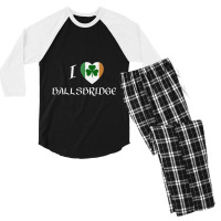 I Love Ballsbridge Ireland Flag Heart Shamrock Men's 3/4 Sleeve Pajama Set | Artistshot