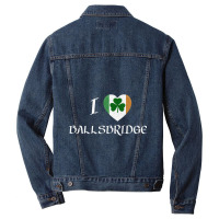 I Love Ballsbridge Ireland Flag Heart Shamrock Men Denim Jacket | Artistshot