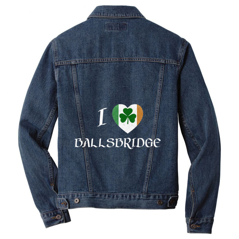 I Love Ballsbridge Ireland Flag Heart Shamrock Men Denim Jacket | Artistshot