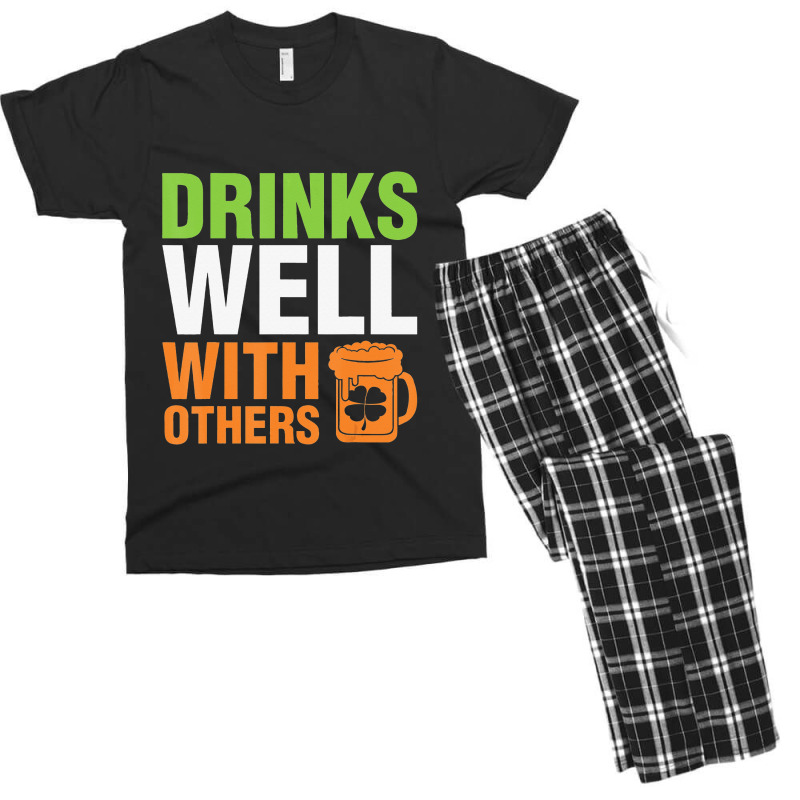 Irish Beer Drink Shamrock Happy Saint Patrick Men's T-shirt Pajama Set | Artistshot