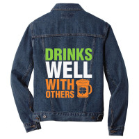 Irish Beer Drink Shamrock Happy Saint Patrick Men Denim Jacket | Artistshot