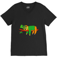 Leprechaun Sloth St Patricks Day Irish Shamrock V-neck Tee | Artistshot