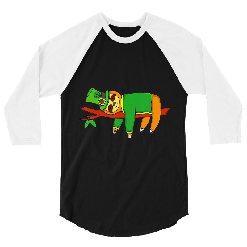 Leprechaun Sloth St Patricks Day Irish Shamrock 3/4 Sleeve Shirt | Artistshot