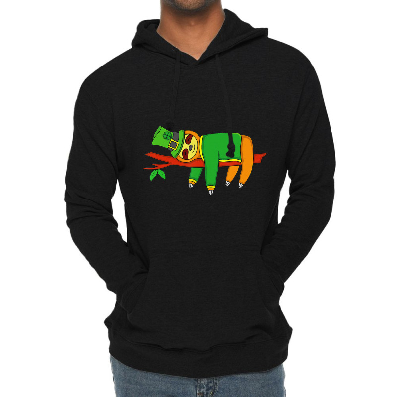 Leprechaun Sloth St Patricks Day Irish Shamrock Lightweight Hoodie | Artistshot