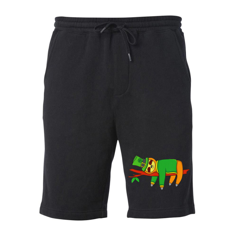 Leprechaun Sloth St Patricks Day Irish Shamrock Fleece Short | Artistshot