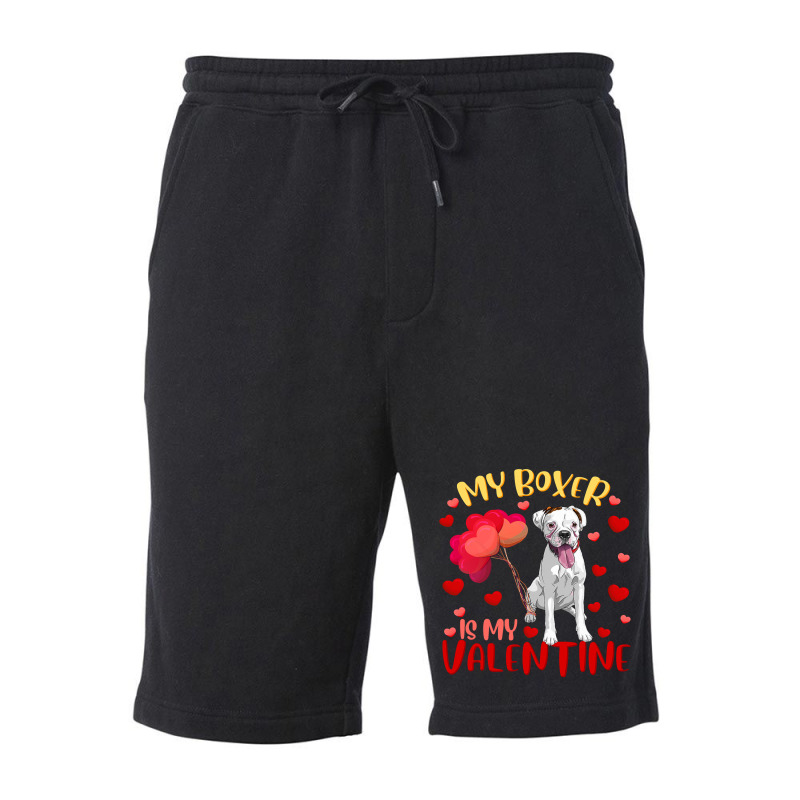 Boxer My Boxer Is My Valentine Heart Funny Boxer V Fleece Short | Artistshot