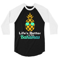 Bahamas Souvenir T Shirts Pineapple Sunglasses Gra 3/4 Sleeve Shirt | Artistshot