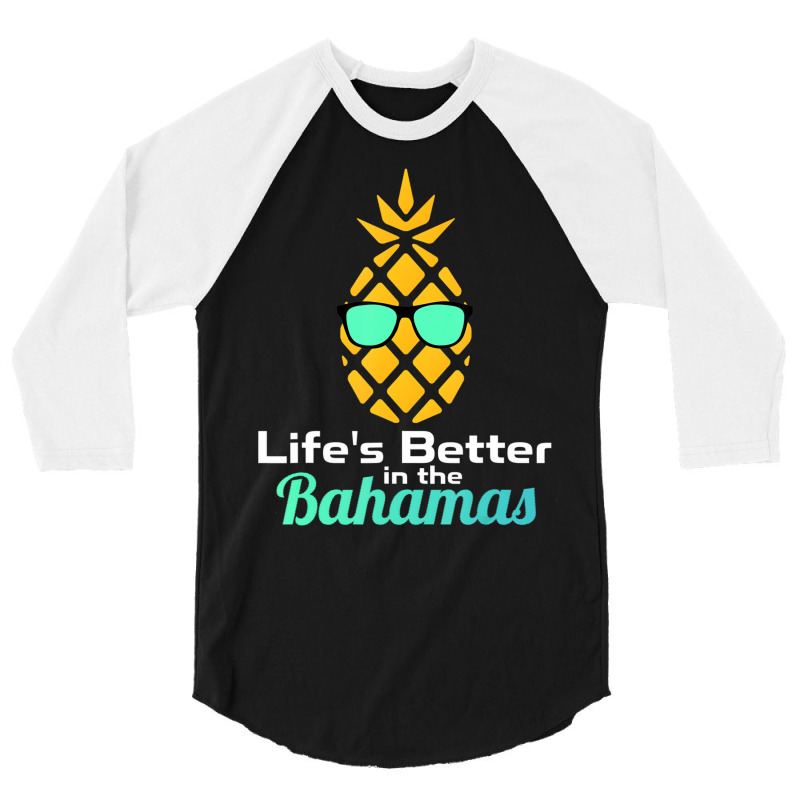 Bahamas Souvenir T Shirts Pineapple Sunglasses Gra 3/4 Sleeve Shirt | Artistshot