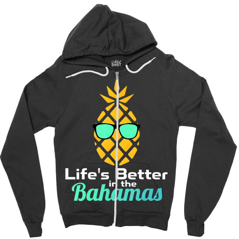 Bahamas Souvenir T Shirts Pineapple Sunglasses Gra Zipper Hoodie | Artistshot