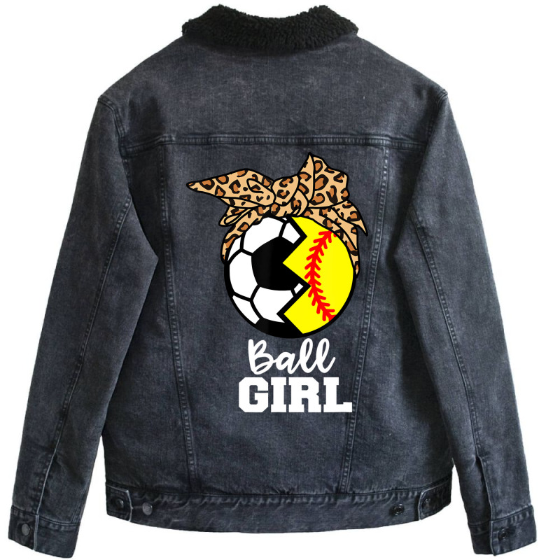 Ball Girl Funny Soccer Softball Player T Shirt Unisex Sherpa-lined Denim Jacket | Artistshot