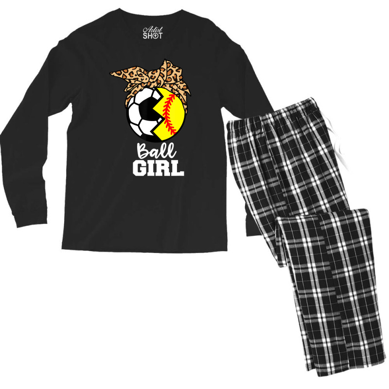 Ball Girl Funny Soccer Softball Player T Shirt Men's Long Sleeve Pajama Set | Artistshot