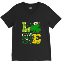 Funny Irish Nurse St Patrick's Day Shamrock Love V-neck Tee | Artistshot