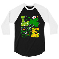 Funny Irish Nurse St Patrick's Day Shamrock Love 3/4 Sleeve Shirt | Artistshot