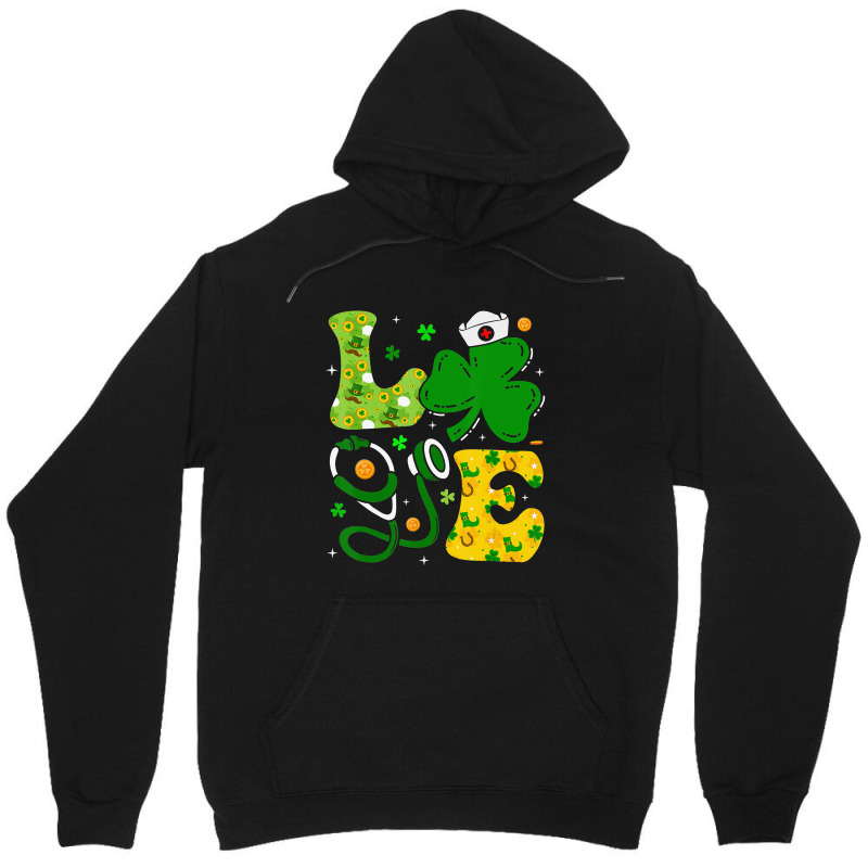 Funny Irish Nurse St Patrick's Day Shamrock Love Unisex Hoodie | Artistshot