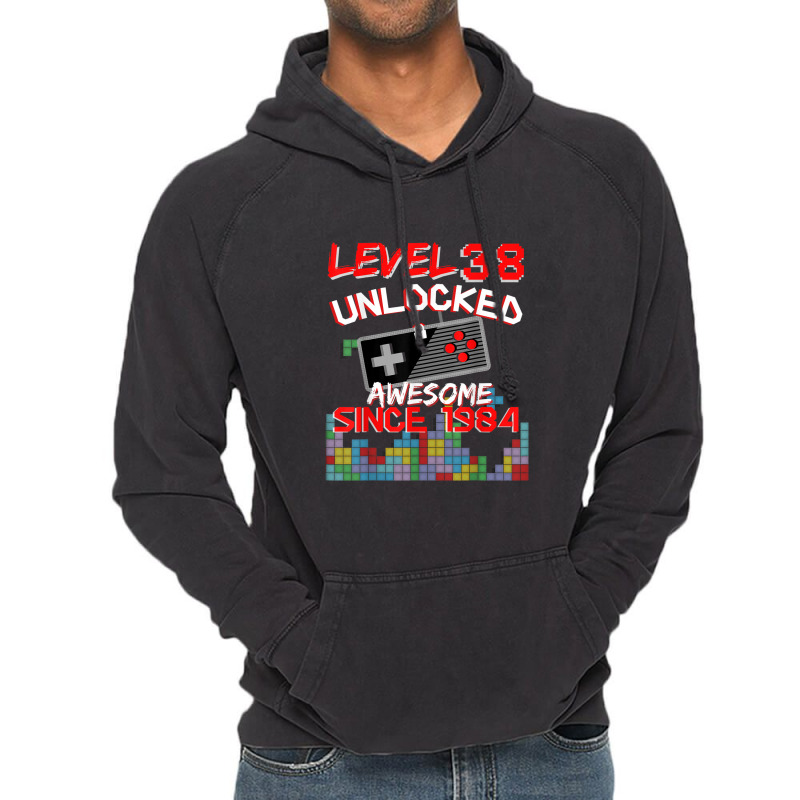 Gamer Boy Level 38 Unlocked Birthday Gaming  Top Vintage Hoodie | Artistshot