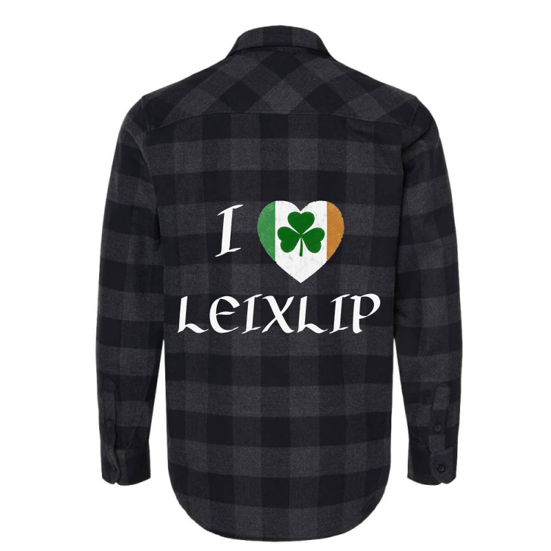 I Love Leixlip Ireland Eire Flag Heart Shamrock Flannel Shirt | Artistshot